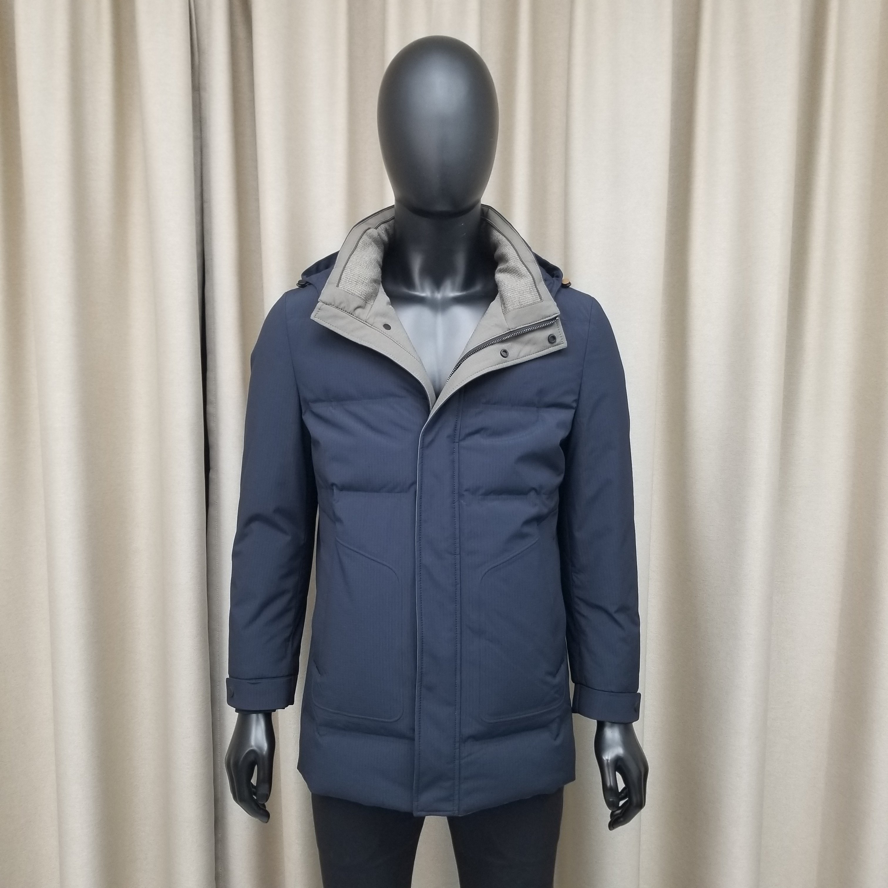 【普洛克】新款男鹅绒羽绒服商务连帽中老年中长款外套秋冬上衣2