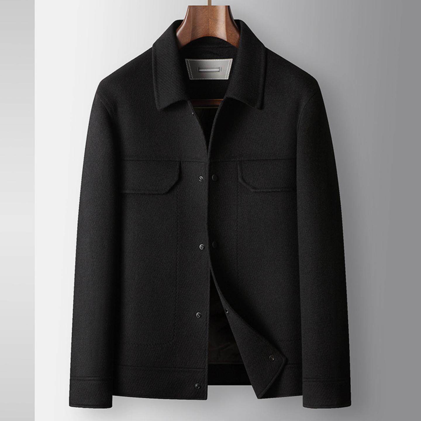 普洛克正品冬翻领工装款脱卸羽绒内胆青年轻奢商务保暖羊毛外套潮