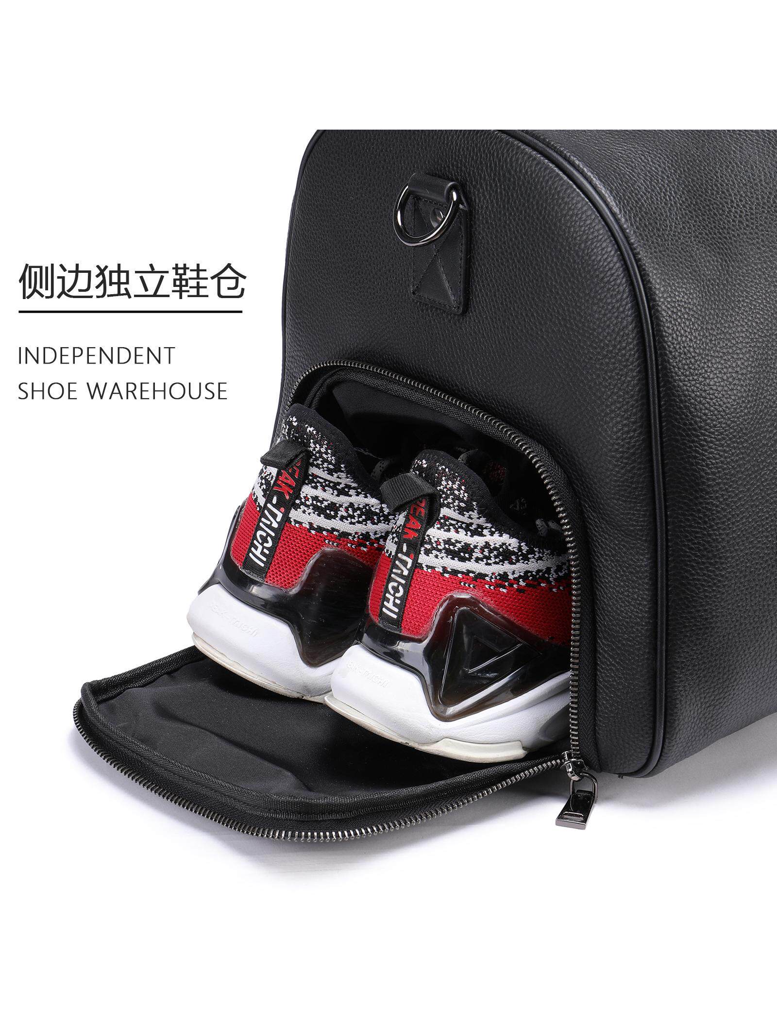 BUSINESS PORTABLE LARGE CAPACITY LEATHER TRAVEL BAG LEISURE FITNESS BAG SHORT-DISTANCE BUSINESS TRIP FIRST LAYER COWHIDE LUGGAGE BAG