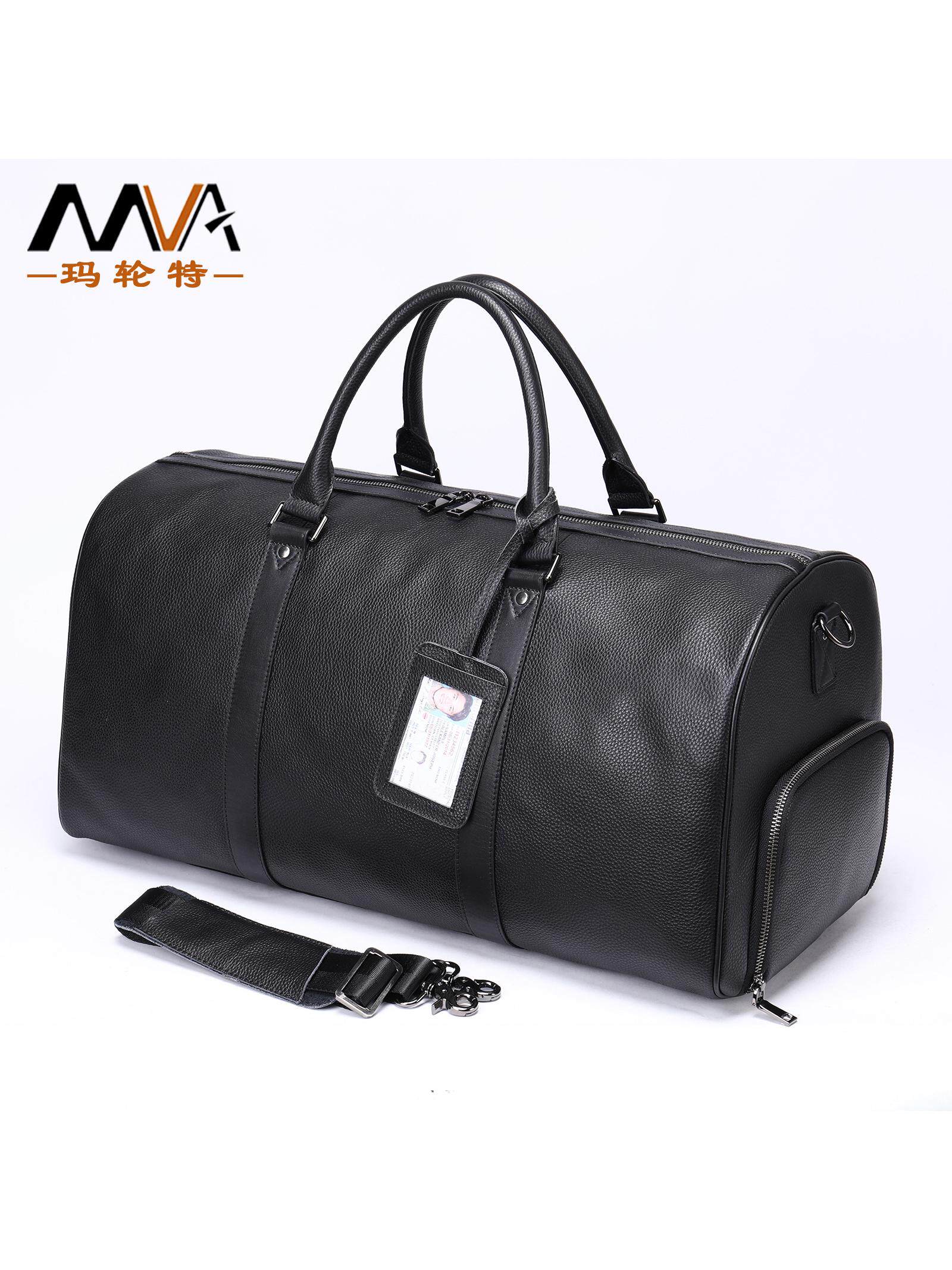 BUSINESS PORTABLE LARGE CAPACITY LEATHER TRAVEL BAG LEISURE FITNESS BAG SHORT-DISTANCE BUSINESS TRIP FIRST LAYER COWHIDE LUGGAGE BAG