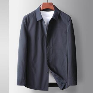 普洛克正品春秋翻领衬衣版休闲外套中青年轻奢商务薄款便装工装