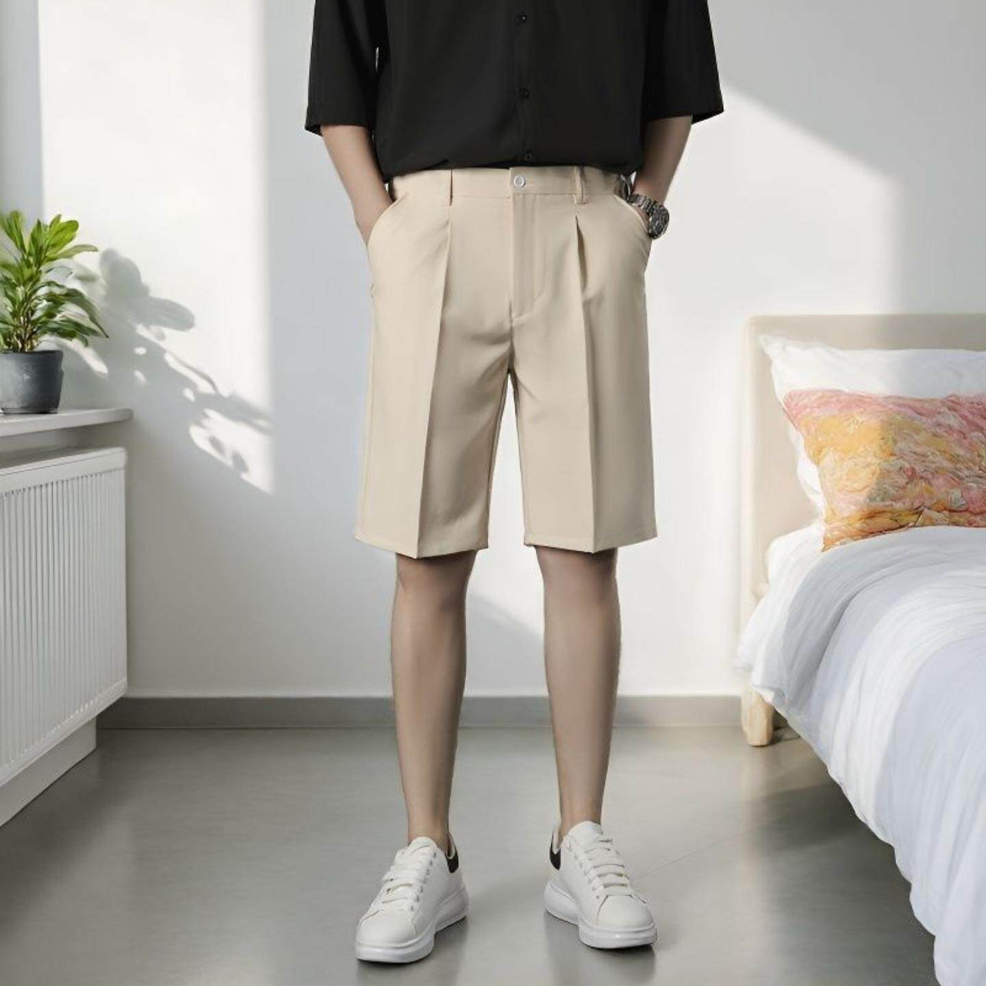 普洛克正品男裤 休闲裤春夏西装裤中腰直筒轻奢商务五分裤潮流裤