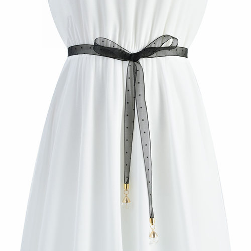 春夏新品女士打结细腰带百搭波点装饰连衣裙腰链时尚雪纺衬衫腰绳 - 封面