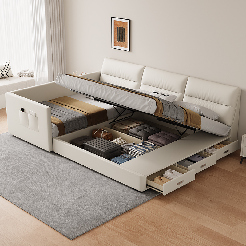 二胎家庭床亲子床一家四口硅胶皮