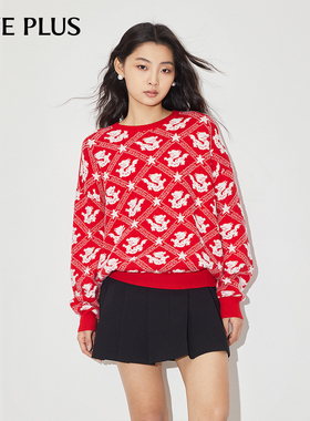 FIVE PLUS【新年限定】本命年红色毛衣女针织衫