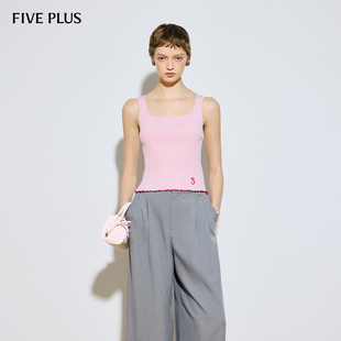 显瘦方领底摆款 PLUS直筒修身 明星同款 针织背心25秋新品 FIVE
