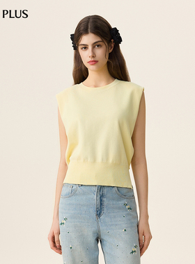 FIVE PLUS针织衫毛织背心后腰镂空绑带可露丽风上衣2026新款女装