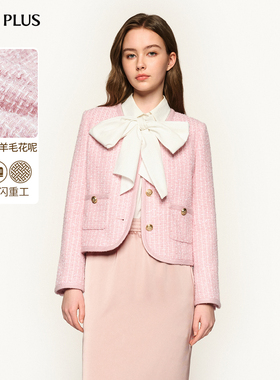 FIVE PLUS羊毛小香风外套女优雅通勤千金上衣长袖