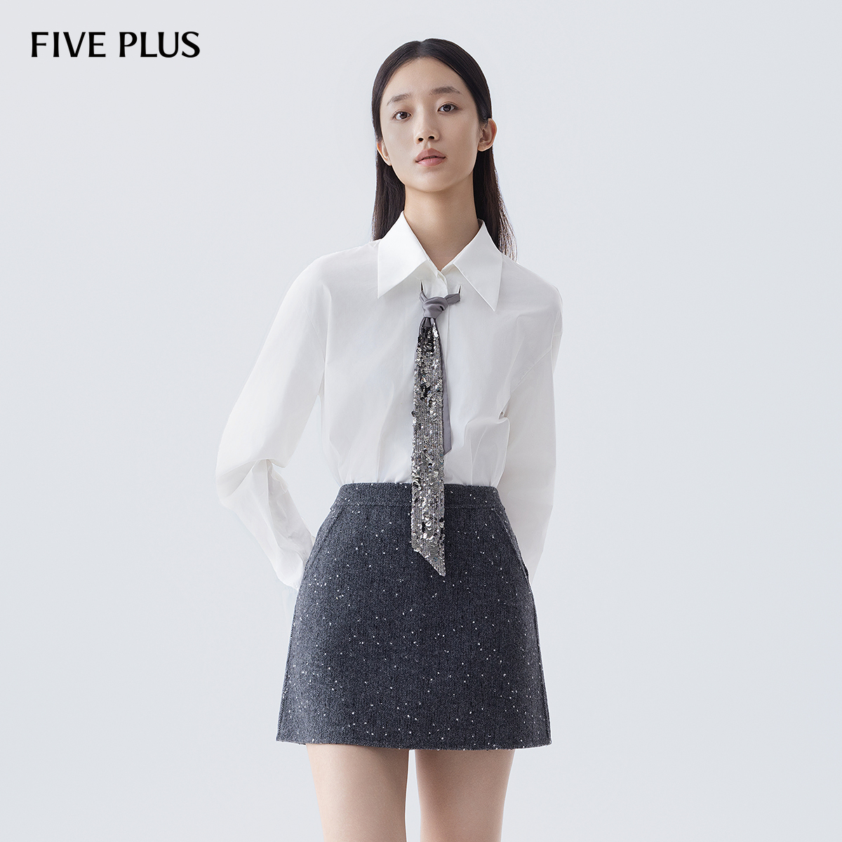 配领带通勤风衬衫