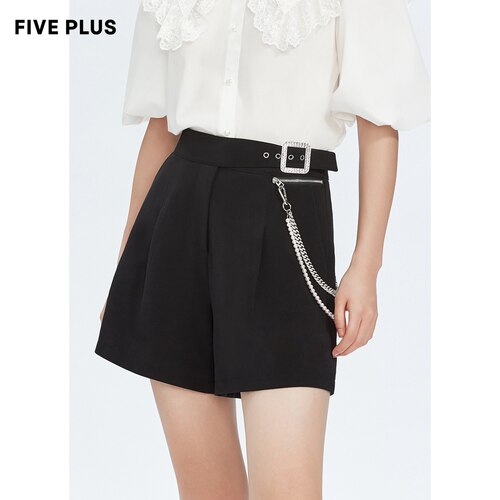 FivePlus休闲裤子夏装A字钻饰