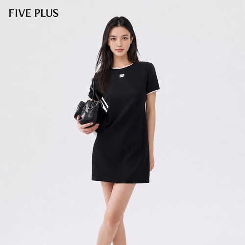 FIVEPLUS修身显瘦针织T恤裙