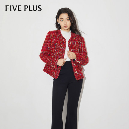 FIVE PLUS【新年限定】红色小香风短外套女上衣