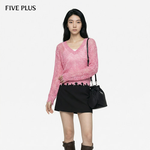 FIVEPLUS镂空针织套头衫26春新品