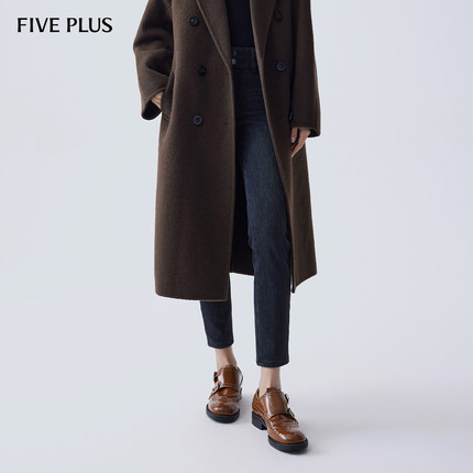 FIVE PLUS四面弹牛仔裤女提臀显瘦S裤小脚铅笔高腰休闲黑色裤子