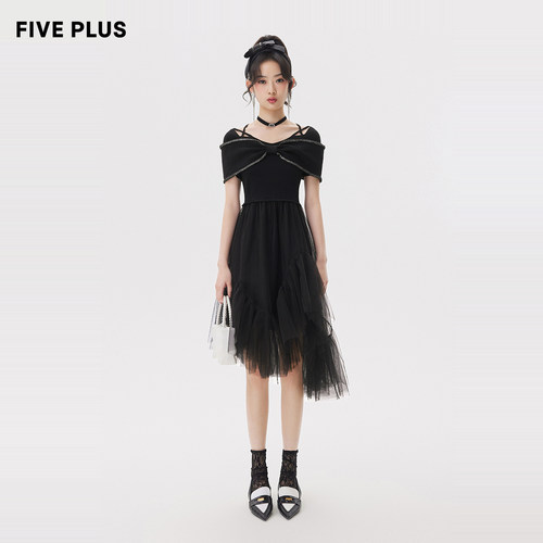 复古网纱复古FivePlus小黑裙