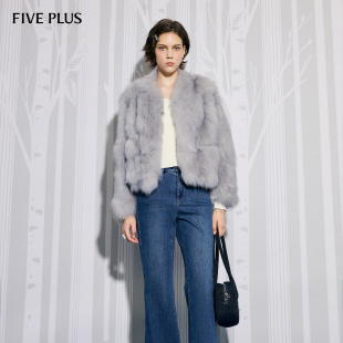 女冬装 FIVE PLUS皮草慵懒狐狸皮毛加厚小个子毛皮草外套2025新款