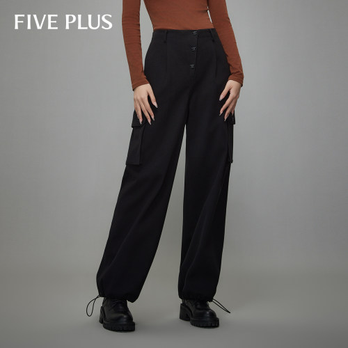 FIVEPLUS机能工装高腰休闲长裤