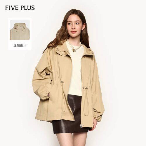 FIVEPLUS通勤连帽风衣外套