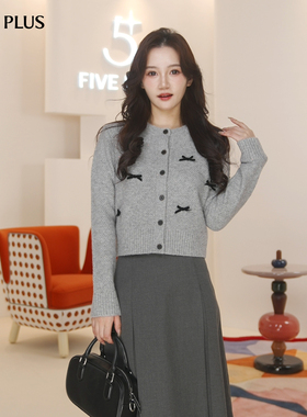 FIVE PLUS甜美温柔系蝴蝶结聚会通勤短款毛织衫2026新款女春装