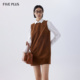 FIVE PLUS连衣裙女麂皮绒直筒背心裙子复古美拉德