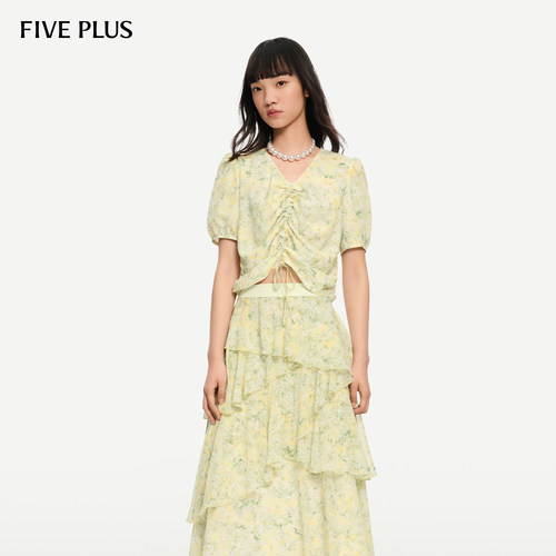 FIVEPLUS法式度假碎花衬衫