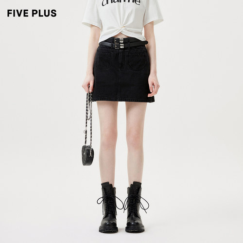 复古夏装FivePlus牛仔半身裙