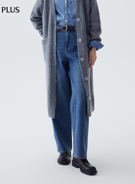 FIVE PLUS通勤牛仔长裤女直筒裤百搭休闲复古水洗