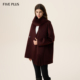 FIVE PLUS呢子大衣牦牛绒双面呢大衣女配围巾通勤排扣羊毛呢外套