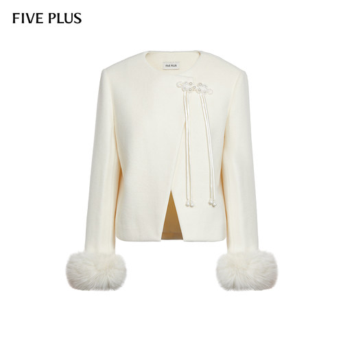 FIVEPLUS100%绵羊毛呢外套