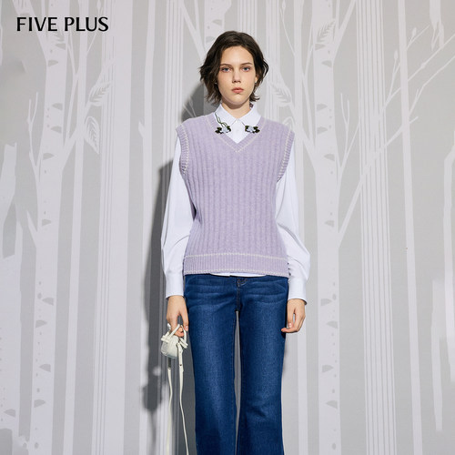 FIVEPLUSV领慵懒针织背心