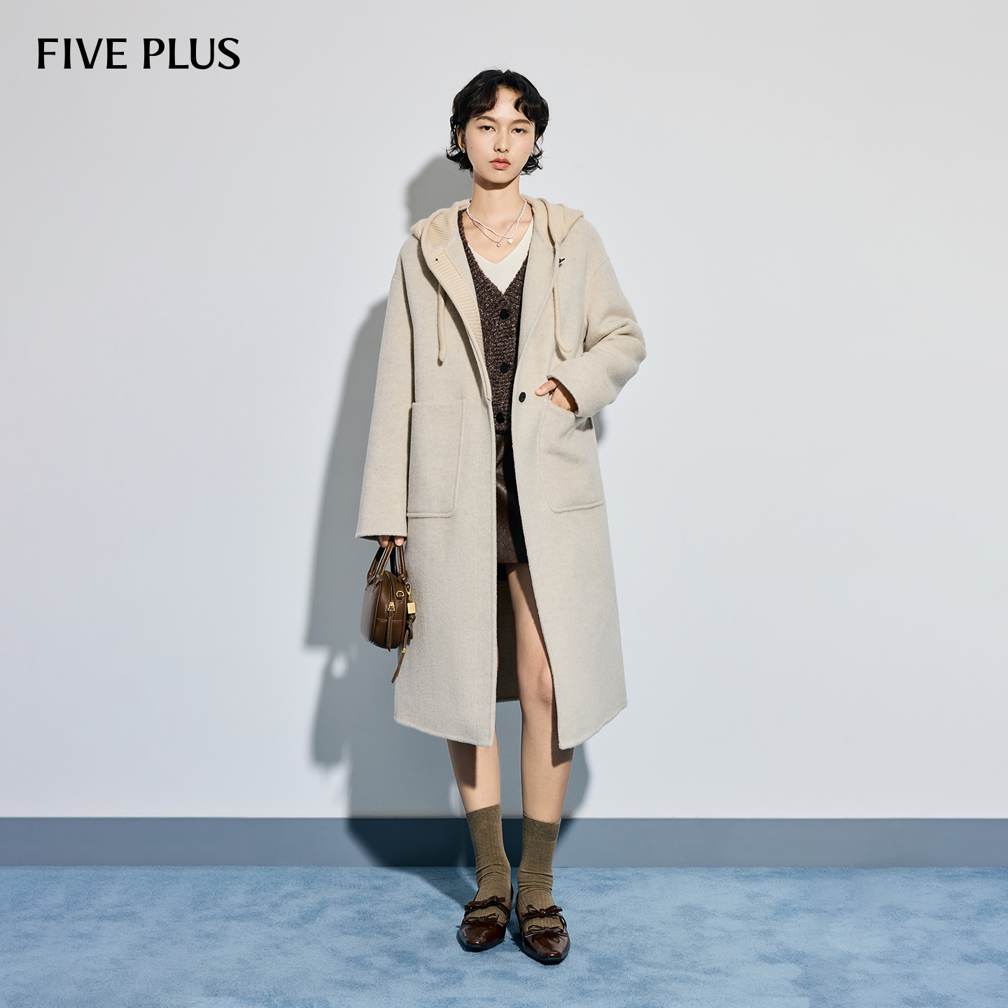 FIVEPLUS中长款毛呢大衣