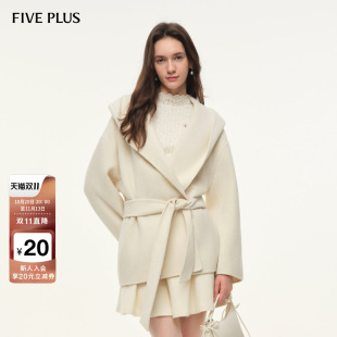 【预售】FIVEPLUS复古羊毛双面呢外套女2026秋季新款翻领气质上衣