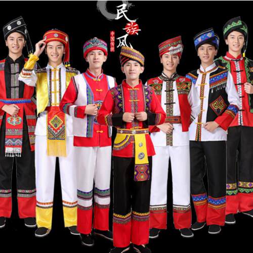 男士民族舞演出服苗瑶侗彝