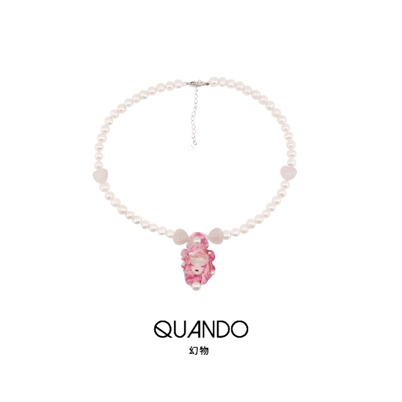 QUANDO幻物小众原创设计花妖精灵珍珠母贝项链可调节艺术手工礼物
