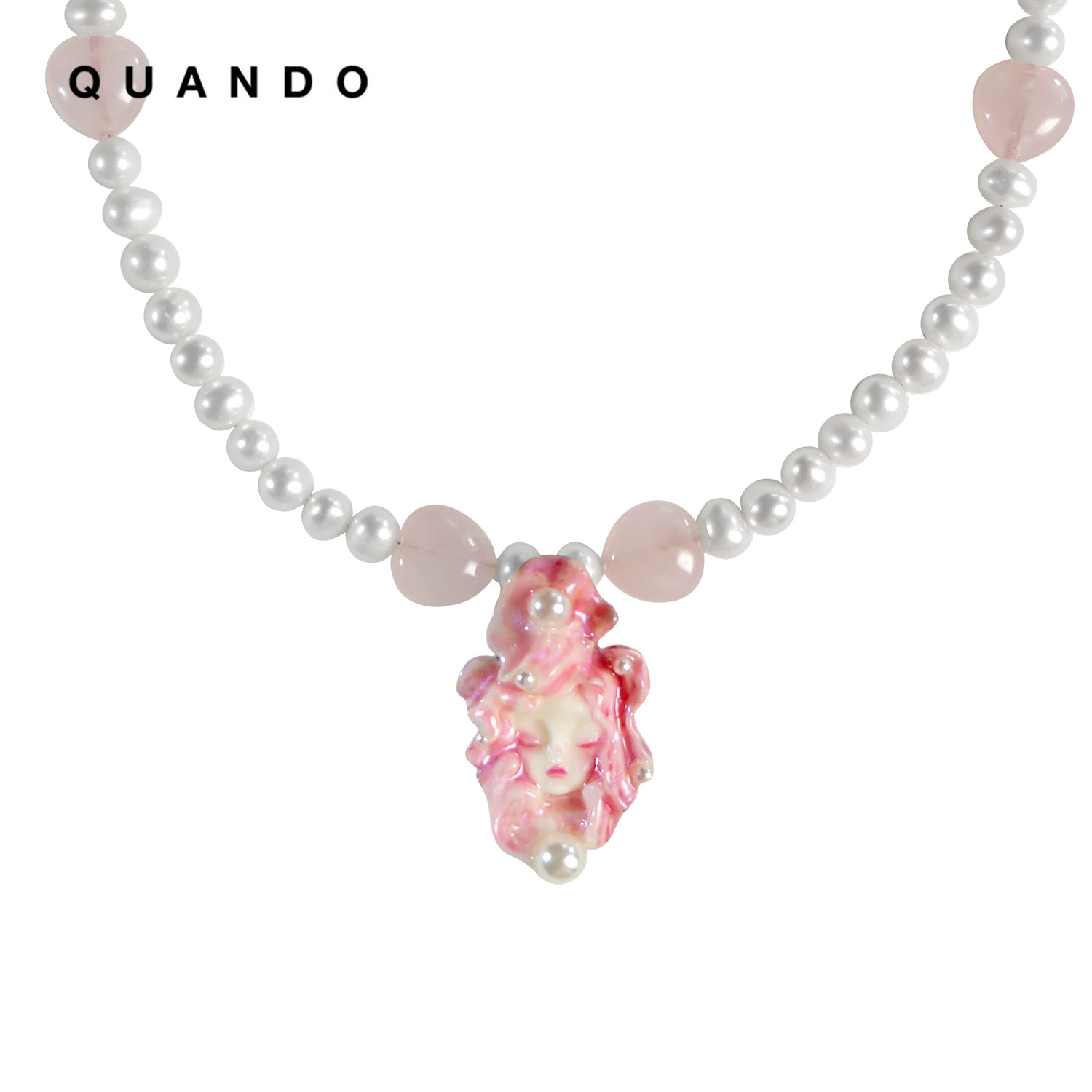 QUANDO幻物小众原创设计花妖精灵莉莉丝珍珠母贝项链艺术手工礼物