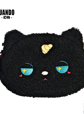 幻物小众原创设计Bubble猫可爱毛绒背包秋冬拉链休闲精致斜挎包包