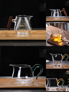 恒越记玻璃公道杯HY-11G木柄公杯HY-17G四角公杯HY-15G耐高温加厚