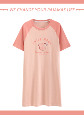 2025年睡裙女夏季纯棉短袖甜美可爱连衣裙高级感新款网红风家居服