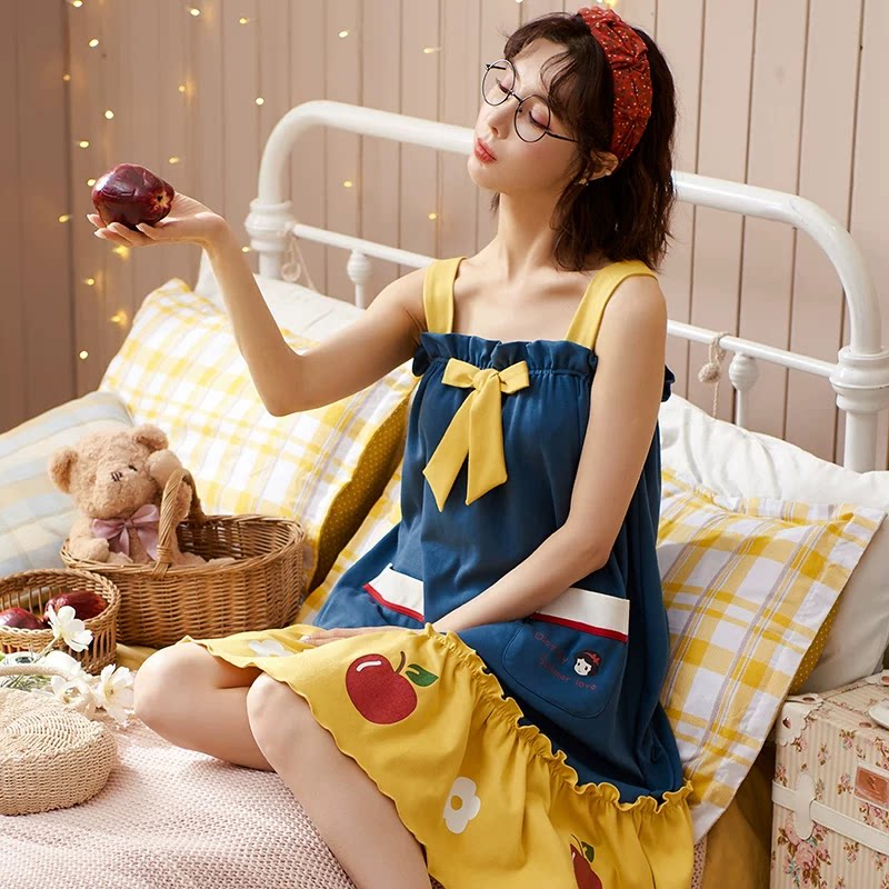 2025年纯棉吊带睡裙女夏天性感高级感新款睡衣夏季薄款家居服春秋