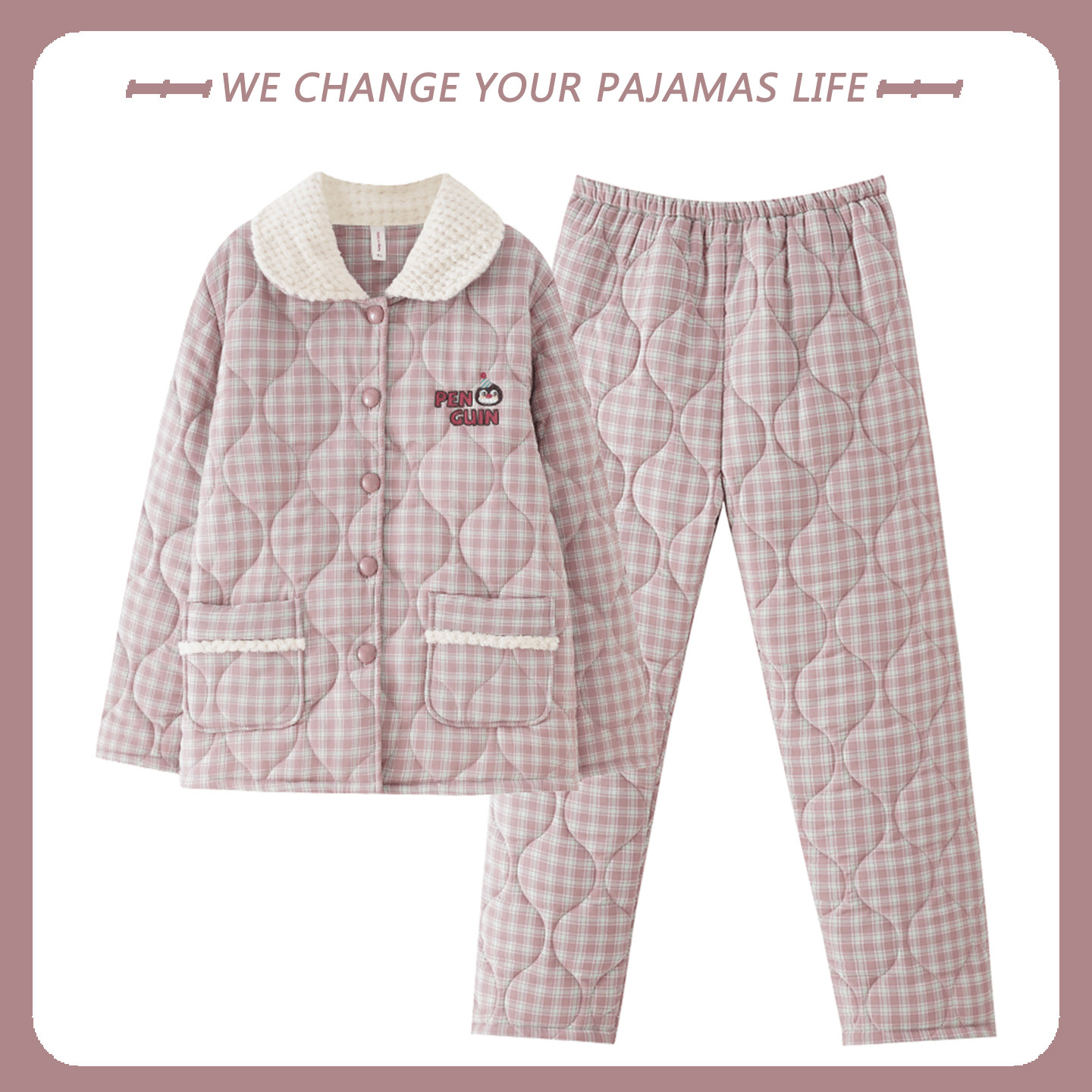 针织夹棉面料+不起球不褪色