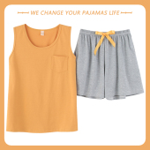背心短裤 无袖 纯棉两件套可外穿家居服 夏季 高级感睡衣女2025年新款