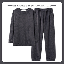 2025年睡衣男士秋冬季加厚加绒珊瑚绒保暖法兰绒加肥加大码家居服