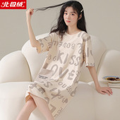 高级感纯棉睡裙女士夏季 宽松睡衣裙子 可爱短袖 2025年新款 夏天薄款