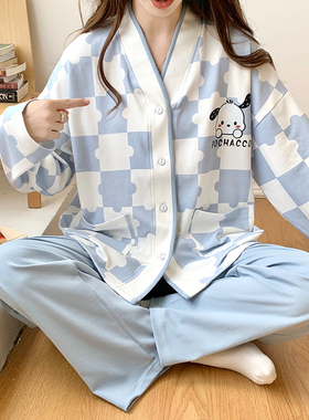 北极绒2025年新款纯棉睡衣女春秋季长袖网红风可爱开衫家居服套装