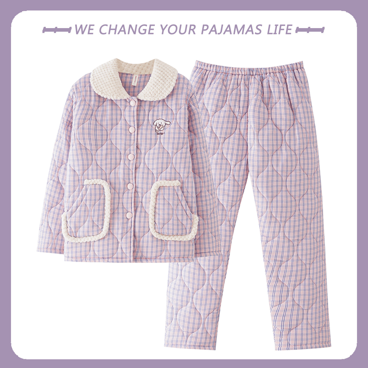 针织夹棉面料+不起球不褪色