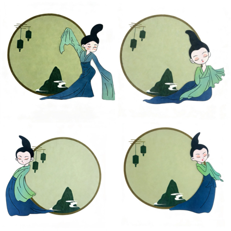 幼儿园小学黑板报文化主题墙贴中式传统装饰毛毡只此青绿国风边框,家居饰品,文化墙贴,淘宝优惠券,粉丝福利购,淘宝优惠卷