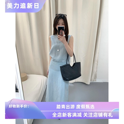 Hazel夏上新亚麻背心半裙套装