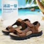 2018 dép nam mới mùa hè da hở ngón nam giản dị top sandal da đế ngoài trời giày chống trượt - Giày thể thao / sandles dép sandal nam