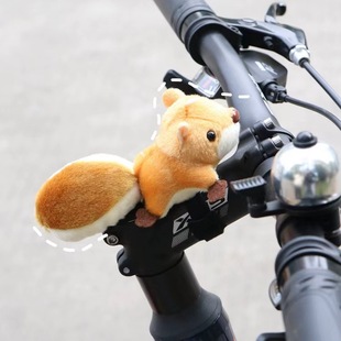 可爱小松鼠自行车装饰品玩偶公仔挂件山地车汽车后视镜车外摆件男
