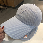 帽子男潮春夏季 百搭网眼棒球帽女防晒太阳帽潮 伸缩帽檐鸭舌帽韩版